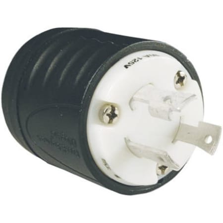 Legrand Locking Plug, L5-30P, 30 A, 125V, 2 Pole, Black, White L530PCCV3