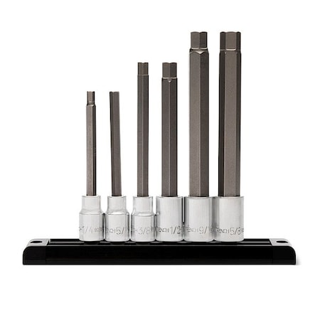Gearwrench Long Hex Bit Socket, 1/2 Drive, SAE, 6PC 82587