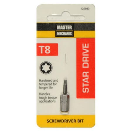 Disston 1 in. Torx 8 Master Mechanic Insert Bit Tip 125983