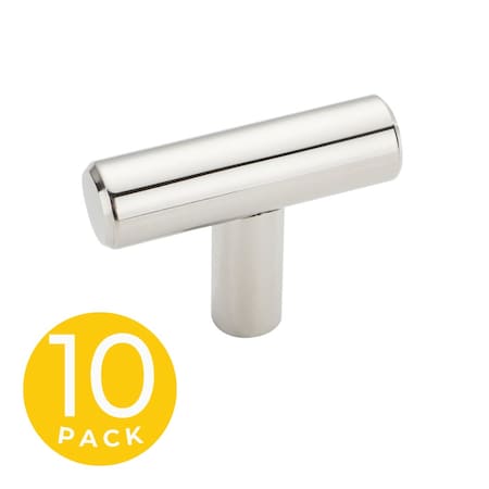 Sapphire 1.5 in. Modern T-Shaped Polished Chrome Cabinet Hardware Knob, 10PK SP-TBK10-PC-10