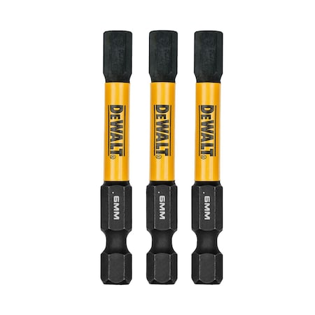 Dewalt FlexTorq Power Bit, L:2.25", PKG3, BitSize:6mm DWAF2HX6IR3