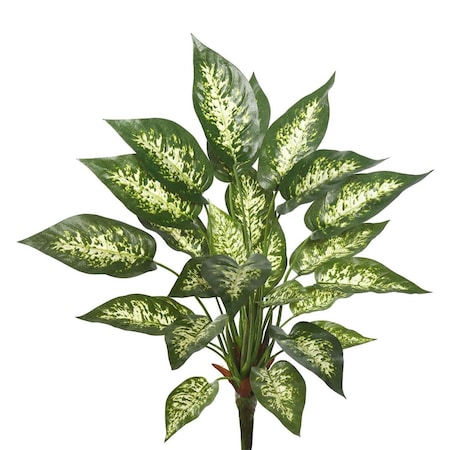 Vickerman 22 in. Artificial Green & White Dieffenbachia Exotica Bush, 96PK FB172101