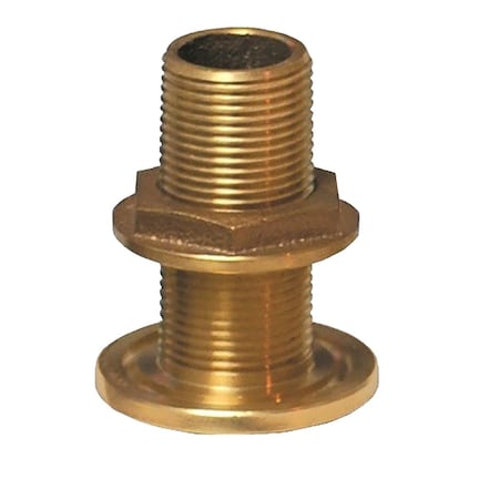 Overtime 0.75 in. NPS NPT Combo Bronze Thru-Hull Fitting with Nut OV2928911