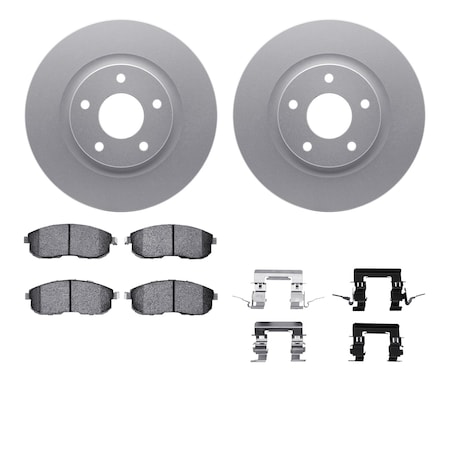 Dynamic Friction Co DFC GEOSPEC Coated Rotors with 5000 Brake Pads - Ceramic and Hardware 4512-67110