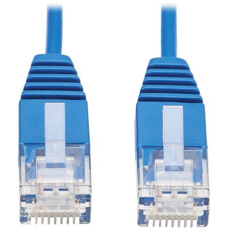 Eaton Tripp Lite Series Cat6a 10G Molded Ultra-Slim UTP Ethernet Cable RJ45 M/M, Blue, 7 ft. 2.13 m N261-UR07-BL