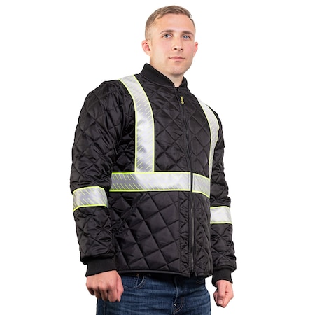 Game Workwear Hi-Vis Quilted Jacket, Nylon Taffeta Shell, Navy, L 1280