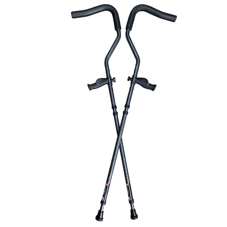 Millenial Medical In-Motion Pro Underarm Crutch, Charcoal Grey - Tall 6500C