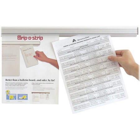Advantus Grip-A-Strip Display Rails, 1.5" x 48", Satin Aluminum 2010
