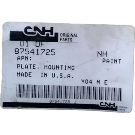 Cnh PLATE MOUNTING, CNH OEM 87541725 87541725