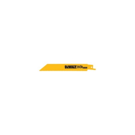 Dewalt STRAIGHT BACK RECIPROCATING SAW BLADE, 6 IN L X 3/4 IN W, 14, BI-METAL BODY DW4808B25