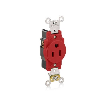 Leviton Industrial Series Heavy Duty Grade Single Receptacle, 15 Amp, 125 Volt 5261-R