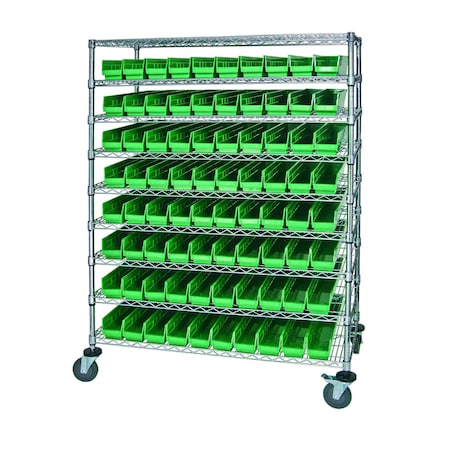 Quantum Storage Systems WIRE CART WITH 80 BINS WRC9-63-2448-105GN