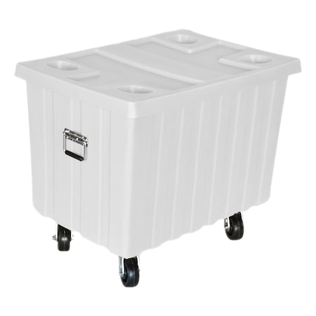 Myton Industries Bushel Truck w/lid, 14 cubic ft., w/casters, WHT MTE-2H5HL WHITE