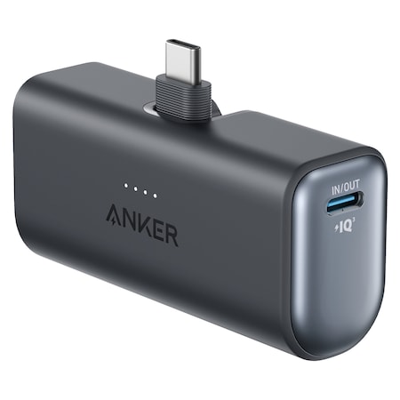Anker Nano Power Bank With Built-in Foldable Usb-c Connector, Black A1653H11-1