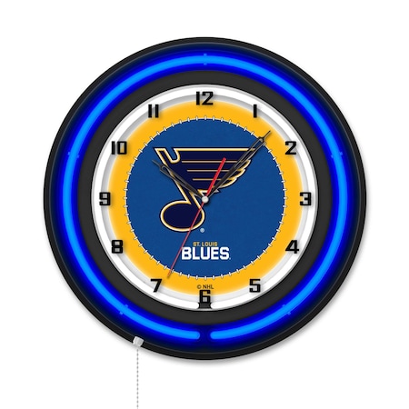 Holland Bar Stool St Louis Blues 19 Double Neon Wall Clock Clk19BK