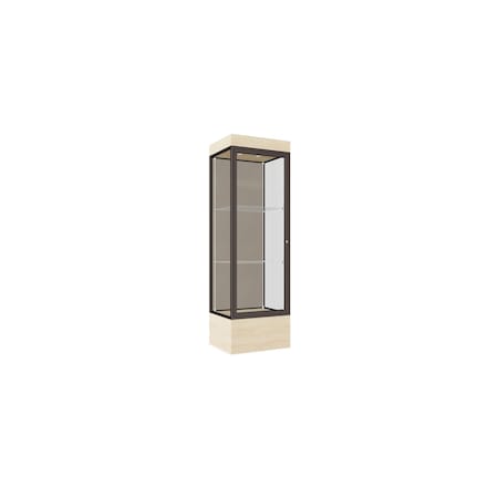 Ghent Lighted Floor Display Case 24x76x20, 12" Base, Bronze 93LFCO-BZ-BGW