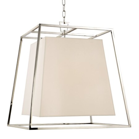 Hudson Valley Lighting Kyle 6 Light Chandelier 24 In. Polished Nickel, silk shade 6924-PN-WS