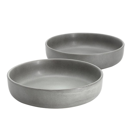 Soho Lounge Bryant Park 2 Piece 8 Inch Stoneware Dinner Bowl Set in Gray 750123484M
