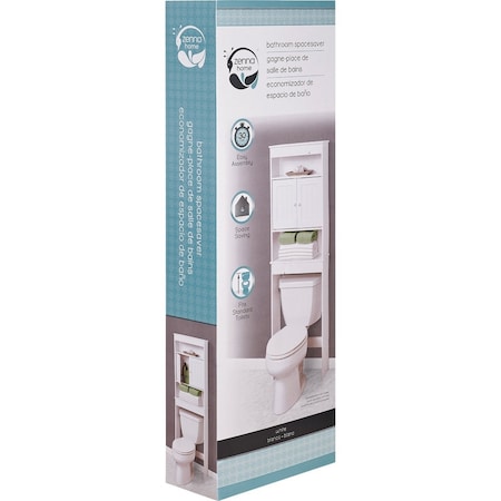 Zenith Country Cottage White Over-the-Toilet Cabinet 2 Door/3 Shelf 9119W