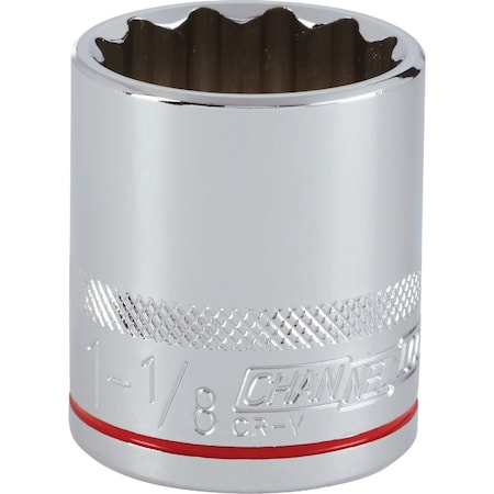 Channellock 1/2'' Drive 1-1/8'' 12-Point Shallow Standard Socket 333190