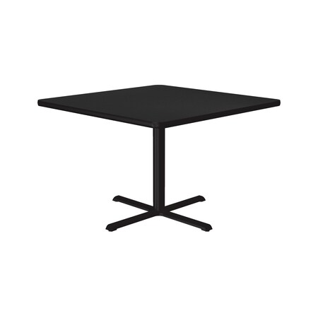 Correll Square Cafe Bistro and Breakroom Pedestal Table, High Pressure Laminate Top, Black Granite BXT36S-07