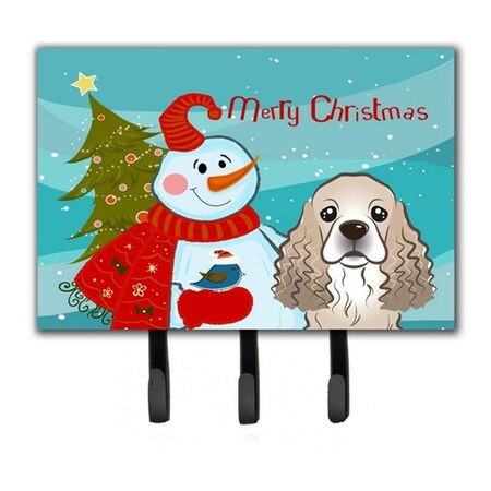 Carolines Treasures Snowman With Cocker Spaniel Leash and Key Holder BB1836TH68