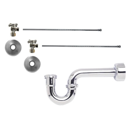 Mountain Plumbing Lavatory Kit - Brass Cross Handle 1/4 Turn Valve 1-1/2" in Polished Nickel MT4432X-NL/PN