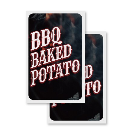 Signmission BBQ Baked Potato, Vinyl Decals Only 24 Inch x 36 Inch, Vinyl Decal, 2PK DSB-2436-2PACK-30347