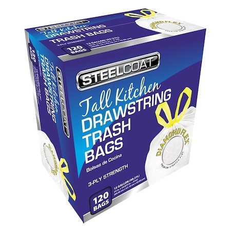 Petoskey Plastics FG-P9921-17 TALL KITCHEN DRAWSTRING 13 GAL 120 BX FG-P9921-17N
