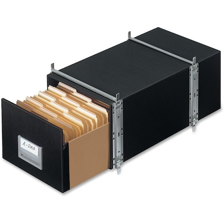 Bankers Box File Box, Steel, 15 in W, 24 in D, 10 1/2 in H, Black 00512