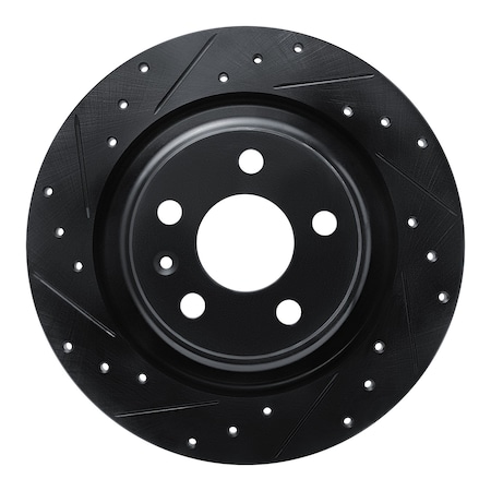 Dynamic Friction Co DFC Brake Rotor - Drilled and Slotted - Black 633-27058L
