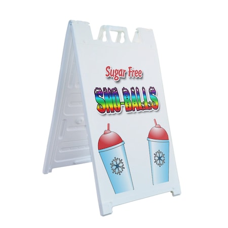 Signmission Sno-balls Sugar Free, A-Frame & 2 Sign Inserts, Heavy-Duty Plastic Frame SBHD-C-2436-Sno-balls Sugar Free