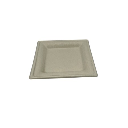 Pitt Plastics Heavy Square Molded Fiber Plate 6.25"x6.25" Natural White PFAS Free EDP-66-PF