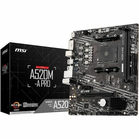 Msi A520M-A PRO Desktop Motherboard - AMD A520 Chipset - Socket AM4 - Micro ATX A520MAPRO