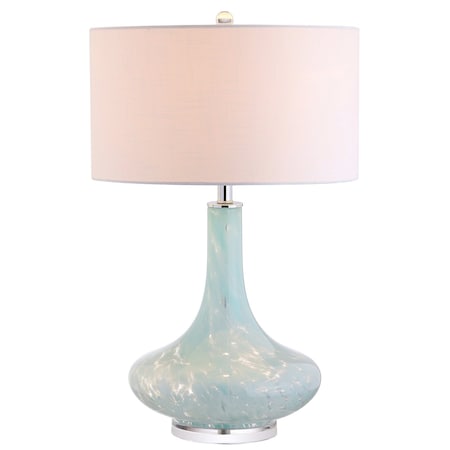 Jonathan Y Montreal 29" Glass/Acrylic LED Table Lamp, Ice Blue JYL2001A