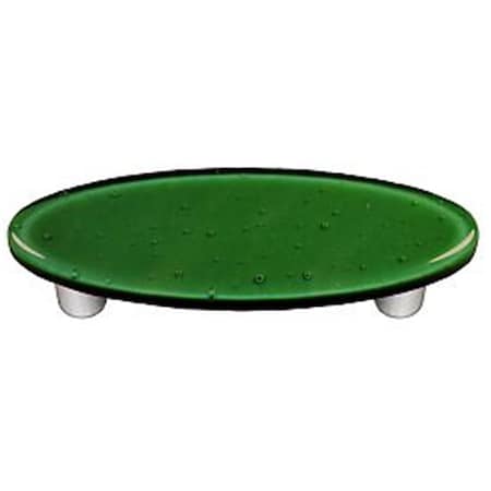 Palacedesigns Dark Forest Green Oval Glass Cabinet Pull - Aluminum Post PA884769