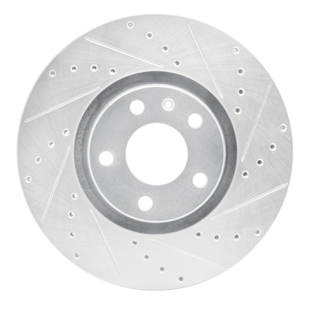 Dynamic Friction Co DFC Brake Rotor - Drilled and Slotted - Silver 631-73047R