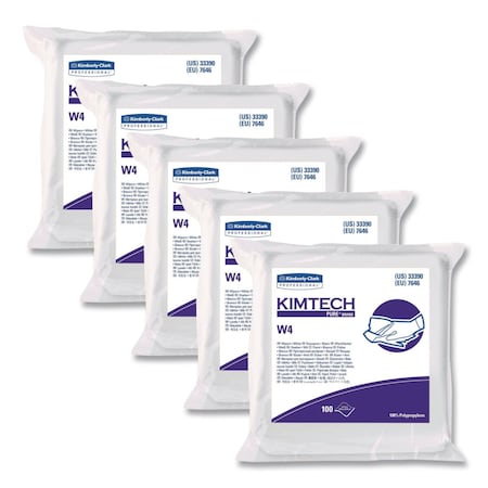 Kimtech W4 Critical Task Wipers, Flat Double Bag, 3-Ply, 9 x 9, Unscented, White, PK500 33390