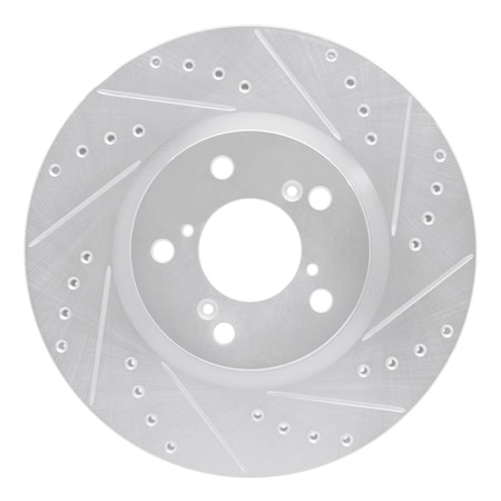 Dynamic Friction Co DFC Brake Rotor - Drilled and Slotted - Silver 631-59051R