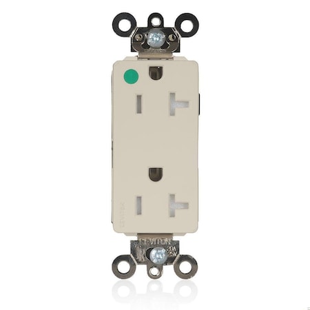 Leviton Straight Blade Receptacle, 5-20R, 20 A, 125V AC, Flush Mount, Self-Grounded MT163-ILT