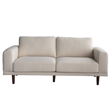 Homeroots 79" Beige Fabric Solid Wood Sofa 674604