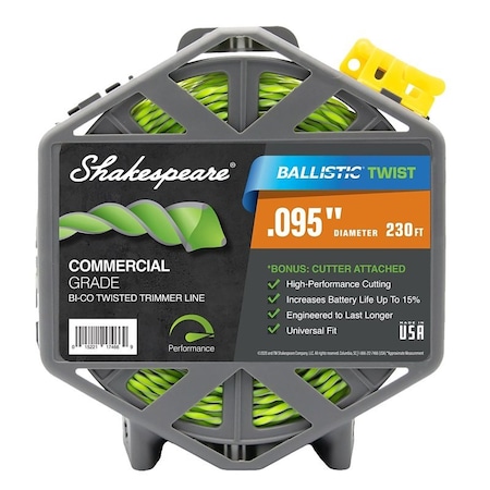 Shakespeare Ballistic 17249 Trimmer Twist Line, 0.095 in Dia, 230 ft L 17466
