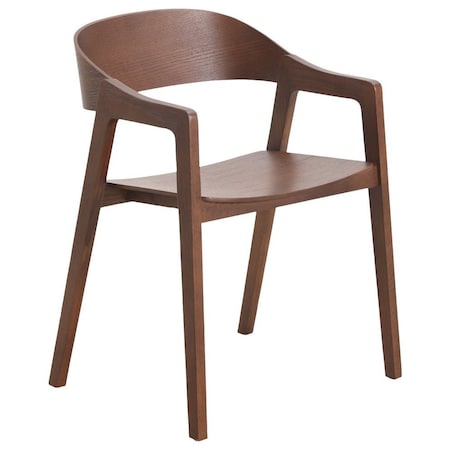 Leisuremod Rivo Collection Elegant Dining Chair in Dark Walnut Color Wood RC20DRW