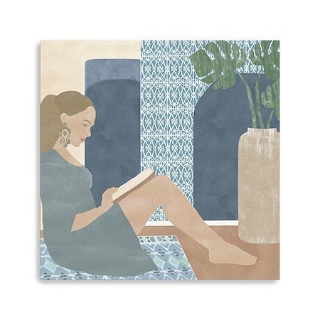 Homeroots Bohemian Book Lady Unframed Print Wall Art 398998