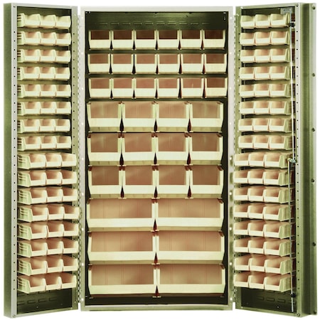 Quantum Storage Systems BEIGE STORAGE CABINET W/68 IVORY BINS QSC-BG-36-68IV