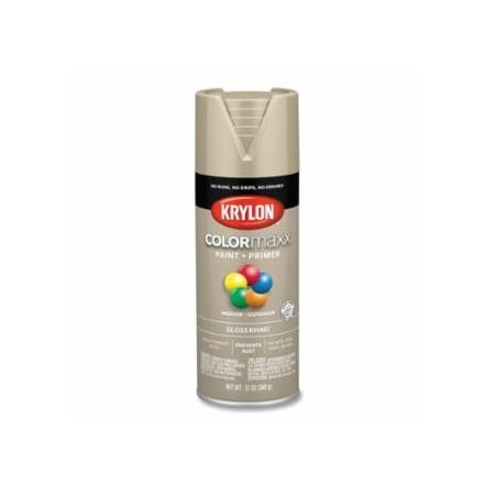 Krylon Industrial COLORmaxx, Paint + Primer Spray Paint, 12 oz, Khaki, Gloss, 6PK 425-K05526007