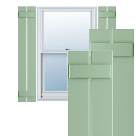 Ekena Millwork True Fit PVC, Two Board Spaced Board-n-Batten Shutters, Seaglass, 11 1/4W x 59H, PR TFP101SBF11X059SG
