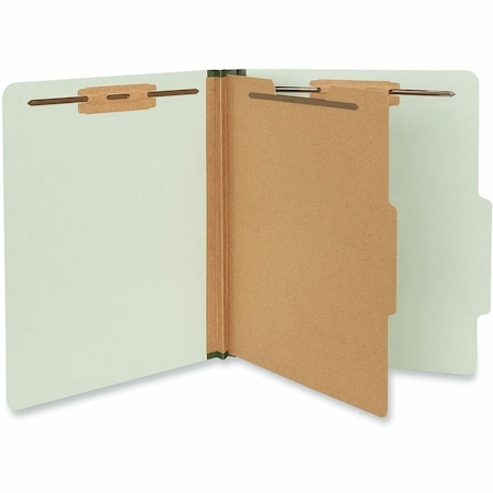 Universal Universal Pressboard Classification Folder, Letter, Four-Section, Gray-Green, 10/Box UNV10253***