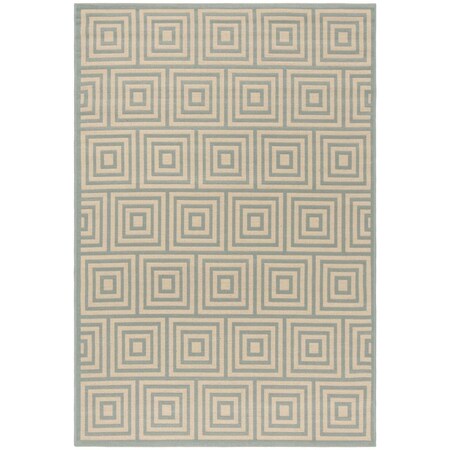 Safavieh 4 x 6 ft. Linden 100 Contemporary Small Rectangular Area RugCream & Aqua LND173L-4