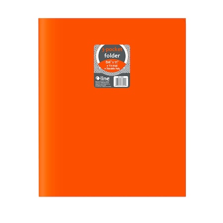 C-Line Products 8-1/2" x 11" Orange Heavyweight 3-Pocket Poly Portfolios, 24EA/BX, 6BX/CT 33942-BX